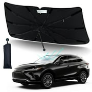 Florich Windshield Sun Shade Umbrella for Car, Foldable Car Sun Shade for Front Window, Blocks UV Rays Keep Cool and Protect Interior(57"x32")