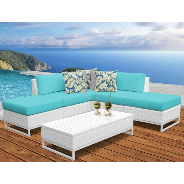 TK Classics MIAMI-06c-ARUBA Miami Outdoor Wicker Patio Furniture Set 06c&#44; Aruba - 6 Piece