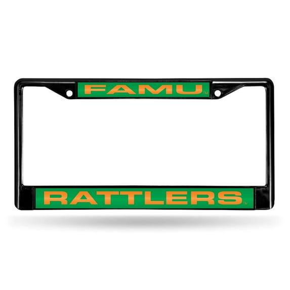 Florida A&M NCAA Rattlers Black Metal License Plate Frame Holder