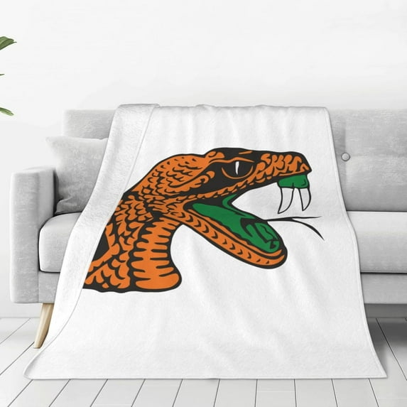 Florida A&M Rattlers Logo Blanket Large Luxury Fleece Soft Anti-Static Anti-Pilling Flannel Bed Blanket