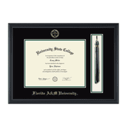 Framerly - FAMU Tassel Diploma Frame with Black and Tartan Green Mat