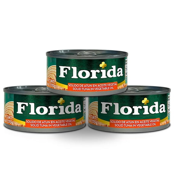 Florida Atn Slido En Aceite Vegetal 6oz | Peruvian Solid Tuna In Vegetable oil Can 3 Pack
