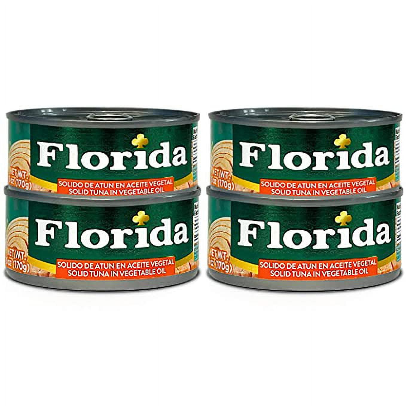 Florida Atún Sólido En Aceite Vegetal 6oz | Peruvian Solid Tuna In Vegetable oil Can 4 Pack