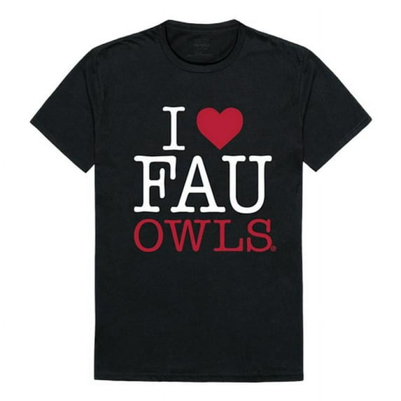 Florida Atlantic University I Love T-Shirt, Black - Small