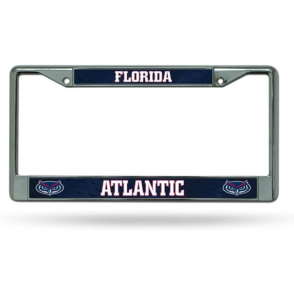 Florida Atlantic University Owls Premium Metal License Plate Frame Chrome Tag Cover, 12x6 Inch