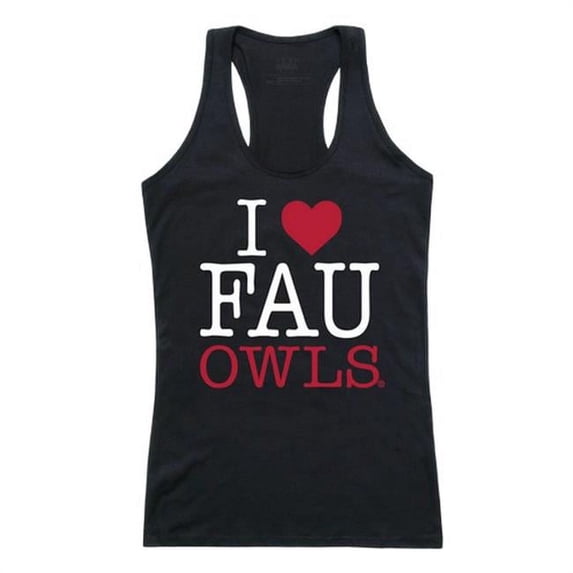 Florida Atlantic University Women Love Tank Top, Black & White - Extra Large