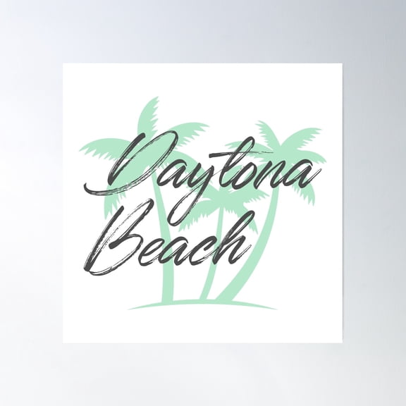 Florida Beach Names With Palm Trees - Daytona Beach Poster Wall Art, Modern Wall Decor, 24x24 UNFRAMED
