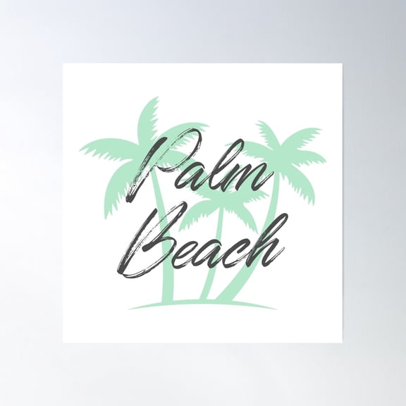 Florida Beach Names With Palm Trees - Palm Beach Poster Wall Art, Modern Wall Decor, 16x24 UNFRAMED