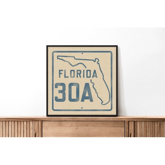 Florida Beach Road Sign Art Print For Beach House Decor Wall Poster For Beach Themed Room Vacation House Art Poster Beach Decor Square Art 24x36 Unframed Poster