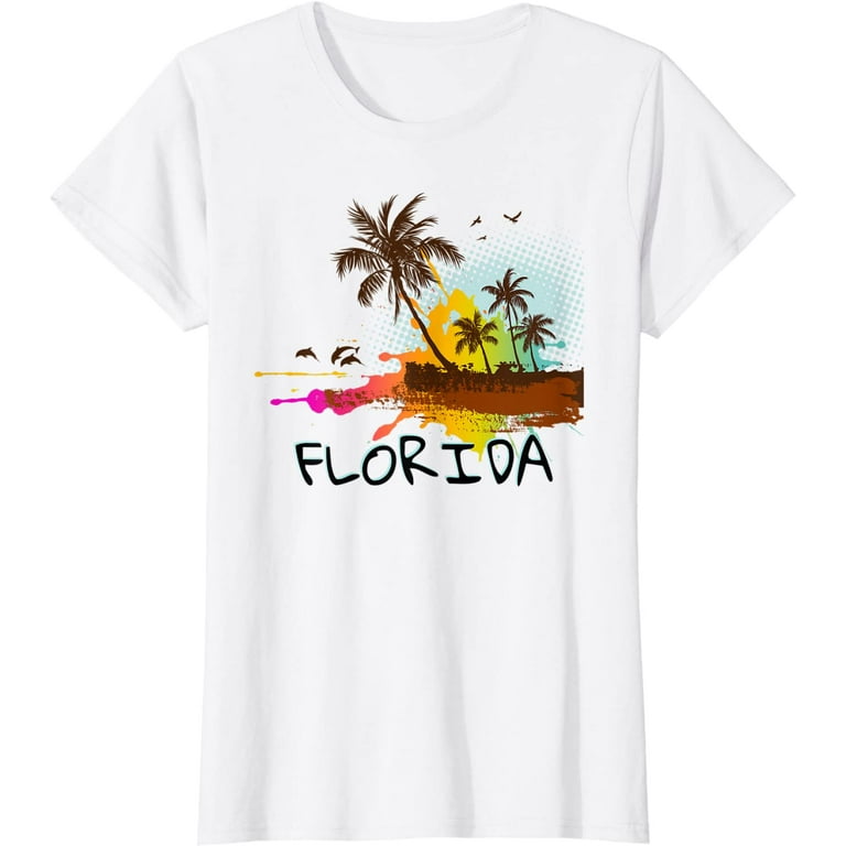 Florida Beach Vacation Tshirt - Art Shirt For Ocean Lovers Florida Beach Vacation Tshirt - Art Shirt For Ocean Lovers