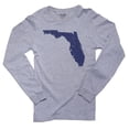 thumbnail image 1 of Florida Blue Democratic - Election Silhouette Men's Long Sleeve Grey T-Shirt, 1 of 2