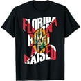 thumbnail image 1 of Florida Born and Raised Florida State Flag T-ShirtMen's and women's gift, black and white T-shirt, size: Extra large S-4XL, 1 of 4