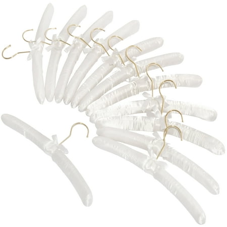 Florida Brands Padded Clothing Fabric Hangers for Women Clothing - Set of 12 Ivory