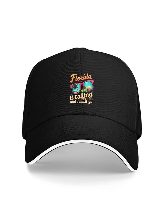 Florida Is Calling Me, I Have to Go on a Summer Vibe Florida Trip - Casual Unisex Hip Hop Hat, Light and Durable, Minimalist Design for Summer Wear, Outdoor Casual Baseball Cap Especially for Fishing