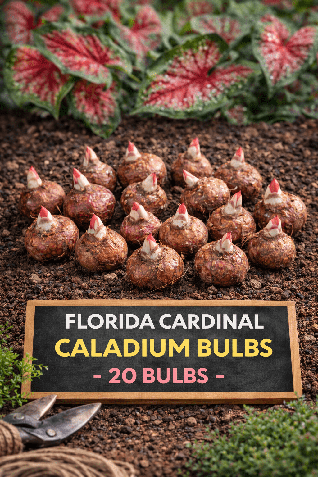 Florida Cardinal Caladium Bulbs for Planting - Perennial Hosta, Elephant  Ears, Fancy (20 Bulbs)