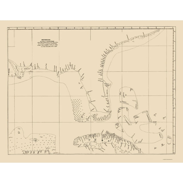 Historic Nautical Map - Florida Cuba Strait - Balentin 1757 - 23 x 29.51 - Vintage Wall Art