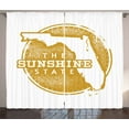thumbnail image 1 of Ambesonne Florida Curtains 2 Panel Set, City Map Grunge Stamp, 108" x 90", Pale Amber and White, 1 of 3