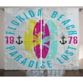 thumbnail image 1 of Ambesonne Florida Curtains 2 Panel Set, Weathered Surfboards, 108" x 84", Pale Grey and Multicolor, 1 of 3