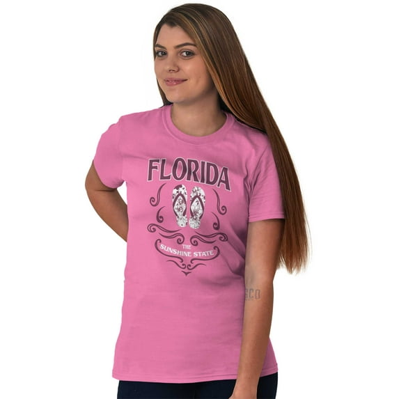 Florida Cute Flipflops Beach Vacation Women's Plus Size Graphic Tee Brisco Brands 3X