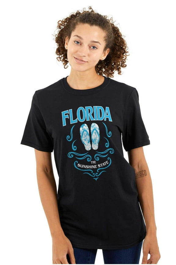 Florida Cute Flipflops Beach Vacation Women's Graphic T Shirt Tees Brisco Brands L