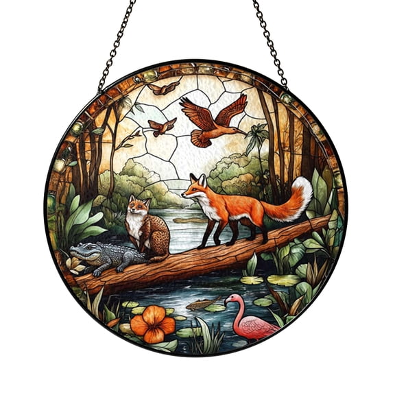 Florida Everglades Stained Glass Suncatcher, Window Decor Accent for Nature Lover Homes