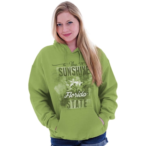 Florida FL Cute State Flower Souvenir Hoodie Sweatshirt Women Brisco Brands S