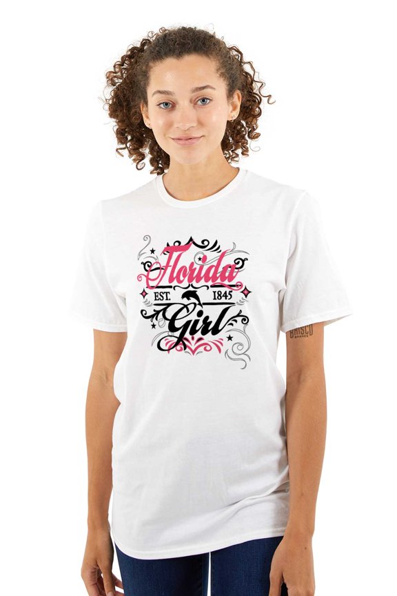 Florida FL Fancy Feminine Filagree Women's Graphic T Shirt Tees Brisco Brands L