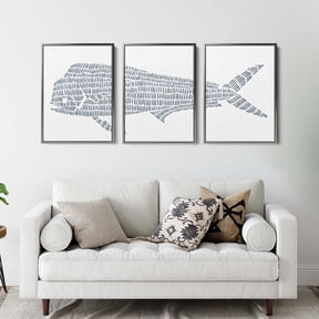 Florida Fish Triptych Mahi Mahi Illustration Art Prints or Canvases Poster Set 3