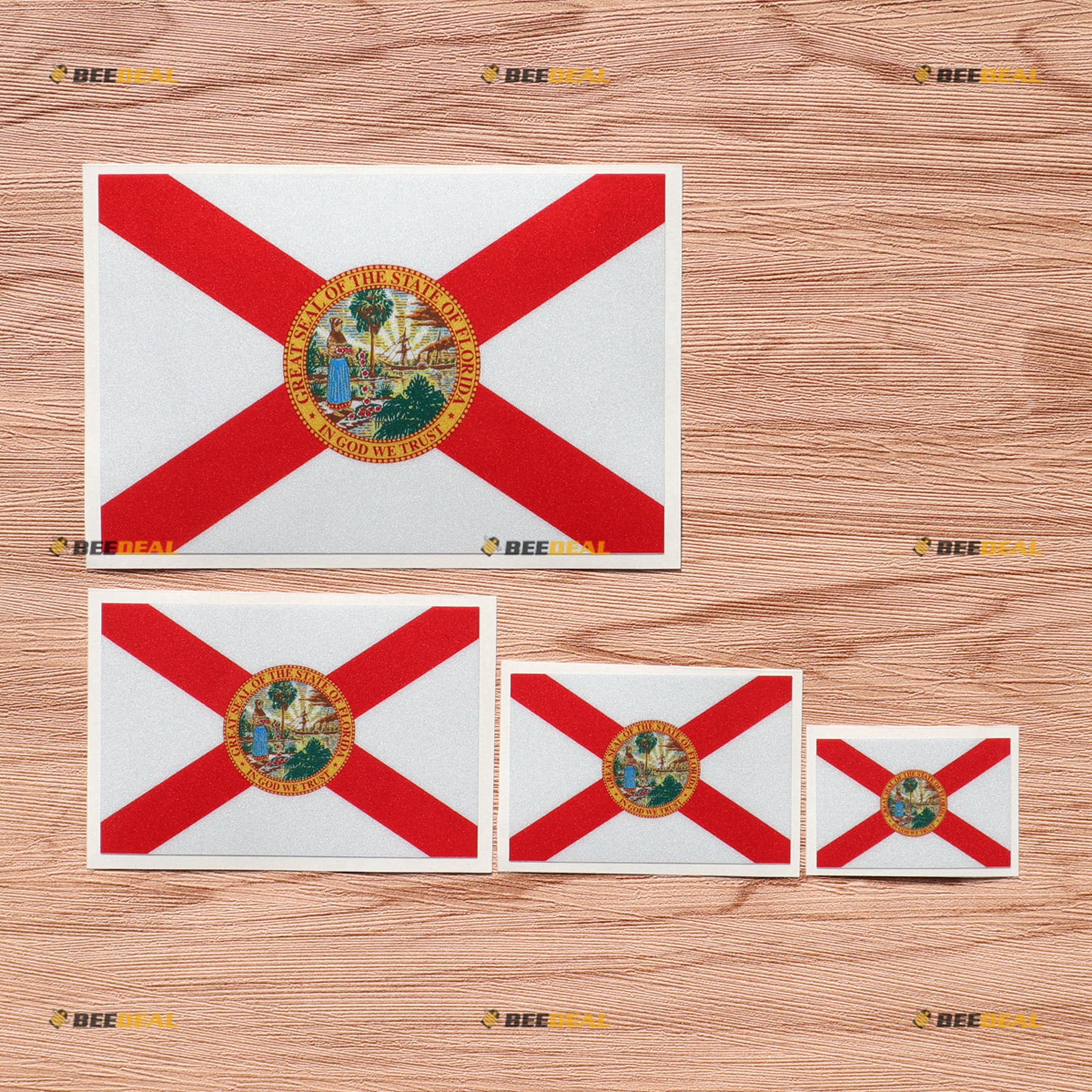 Florida Flag FL US State Decal Vinyl Sticker - 4 Pack Reflective, 2 ...