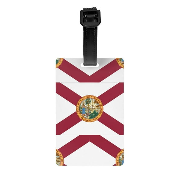 Florida Flag Pvc Luggage Tag With Name Id Labelfor Women Men