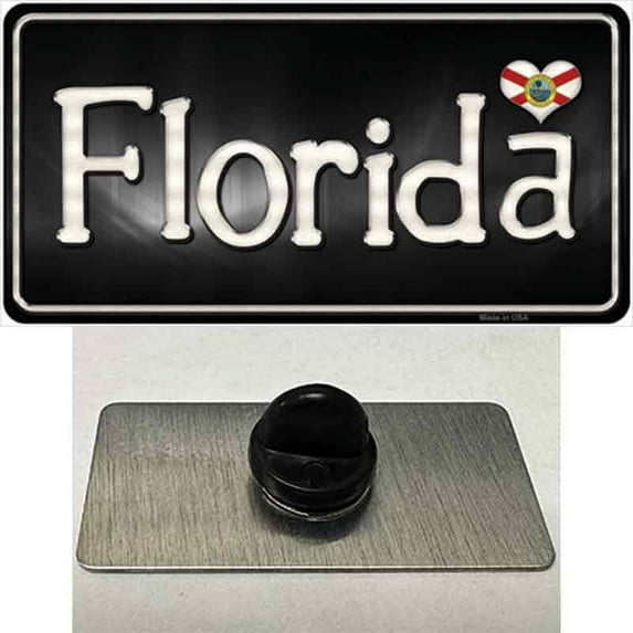 Florida Flag Script Novelty Metal Hat Pin 1.5" x 0.75" Hat Pin (PIN)