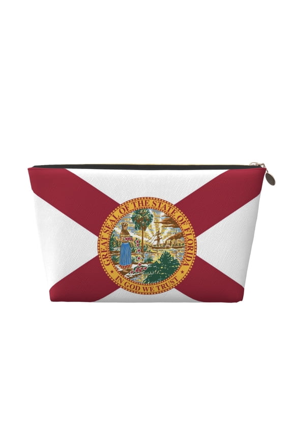 Florida Flag Small Purse Organizer Zipper Cosmetic Handbag Tote Pouch For Women