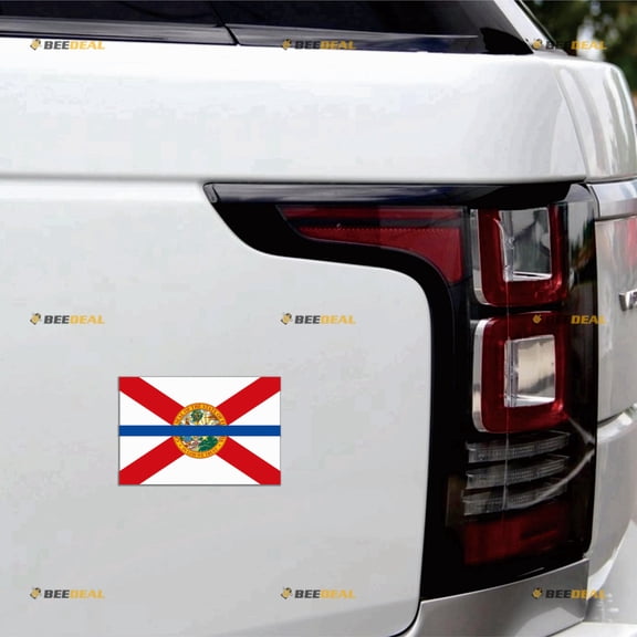 Florida Flag Thin Blue Line Car Magnet Magnetic Sticker Decal - 4 Pack Reflective 3" 4" 5" 6" - for Truck Door Fridge Reusable Waterproof