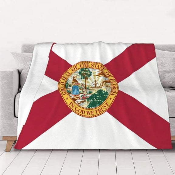 Florida Flag Warm Cozy Plush Throw Blanket for Couch Bed Sofa 40"x30"