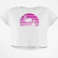 thumbnail image 1 of Florida Flamingo Retro Sunset Junior Boxy Crop Top T Shirt, 1 of 1