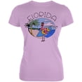 thumbnail image 1 of Florida Flamingo Summer Beach Juniors Soft T Shirt Lilac X-LG, 1 of 1