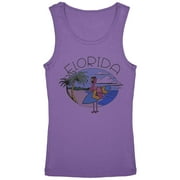 Florida Flamingo Summer Beach Youth Girls Tank Top Lavender YSM