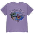 thumbnail image 1 of Florida Flamingo Summer Beach Youth T Shirt Violet YLG, 1 of 1