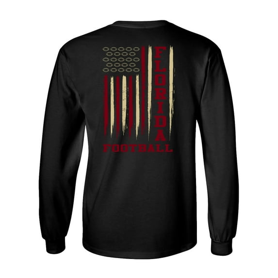 Florida Football Maroon & Gold Flag Unisex Long Sleeve Shirt-Black-5xl