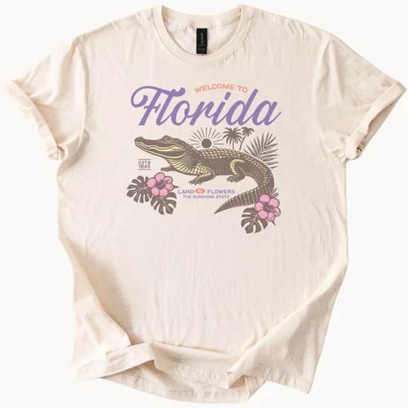 Florida Gator Tee Sunshine State Graphic Alligator Shirt