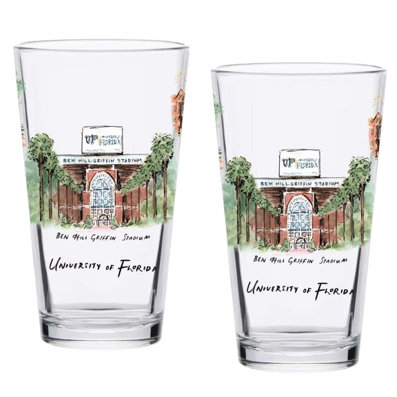 Florida Gators 2-Pack 16oz.-Laura Wilcox University Pint Set