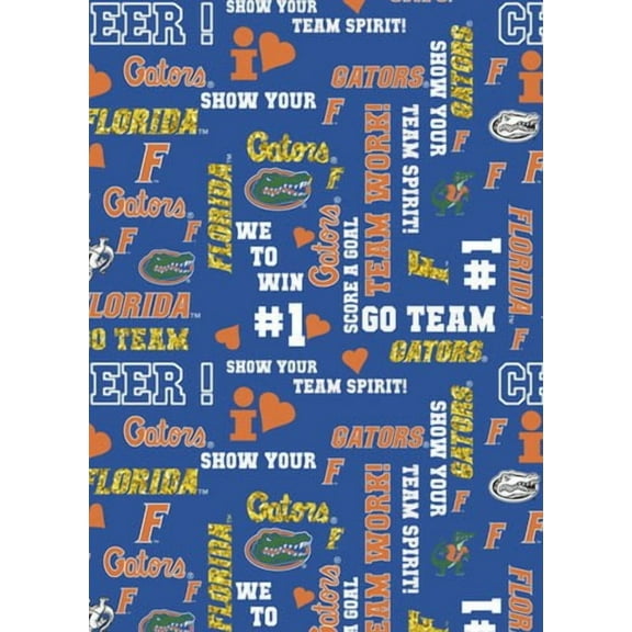Florida Gators Cotton Fabric with Glitter