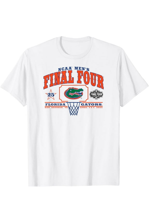Florida Gators Final Four 2025 Men'S Hoop White Vintage T-Shirt