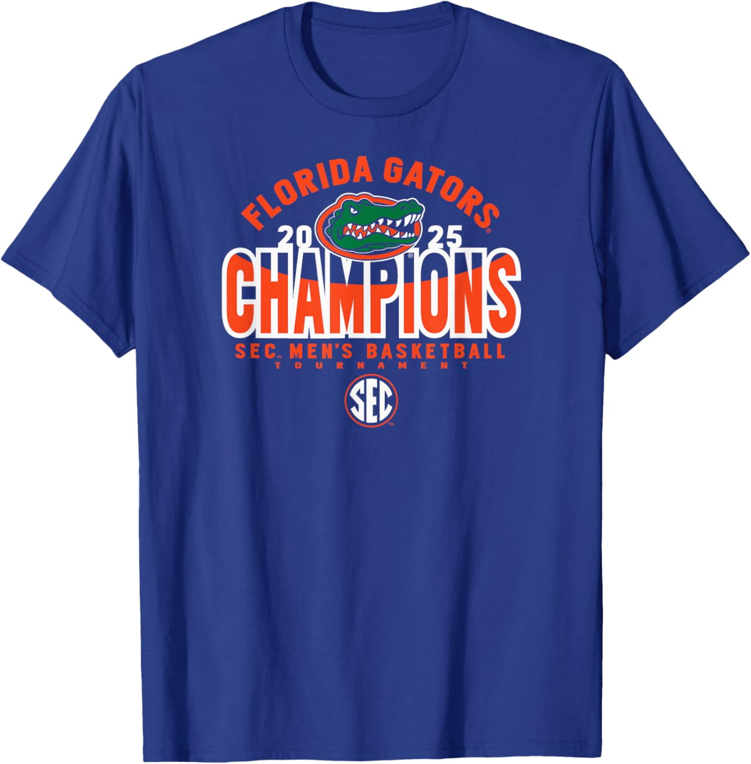 Florida Gators Men'S Basketball Sec Champs 2025 Royal T-Shirt
