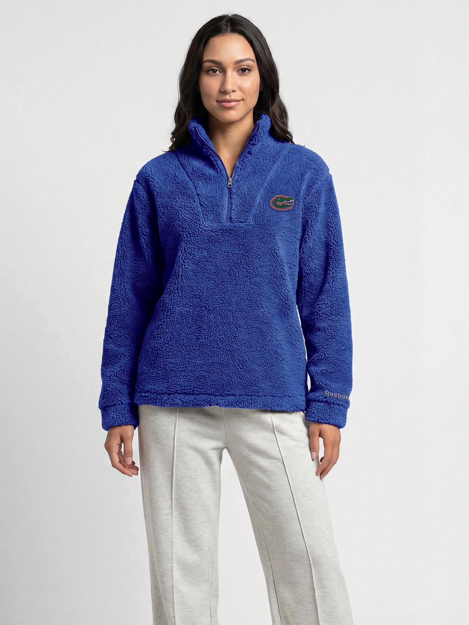 Florida Gators Reebok Womens Relaxed Fit Qtr Zip Sherpa Pullover