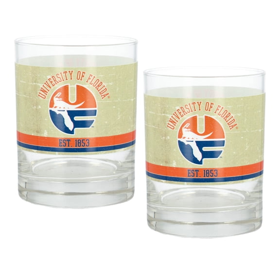 Florida Gators Two-Pack 14oz. Tan Vintage Glass Set