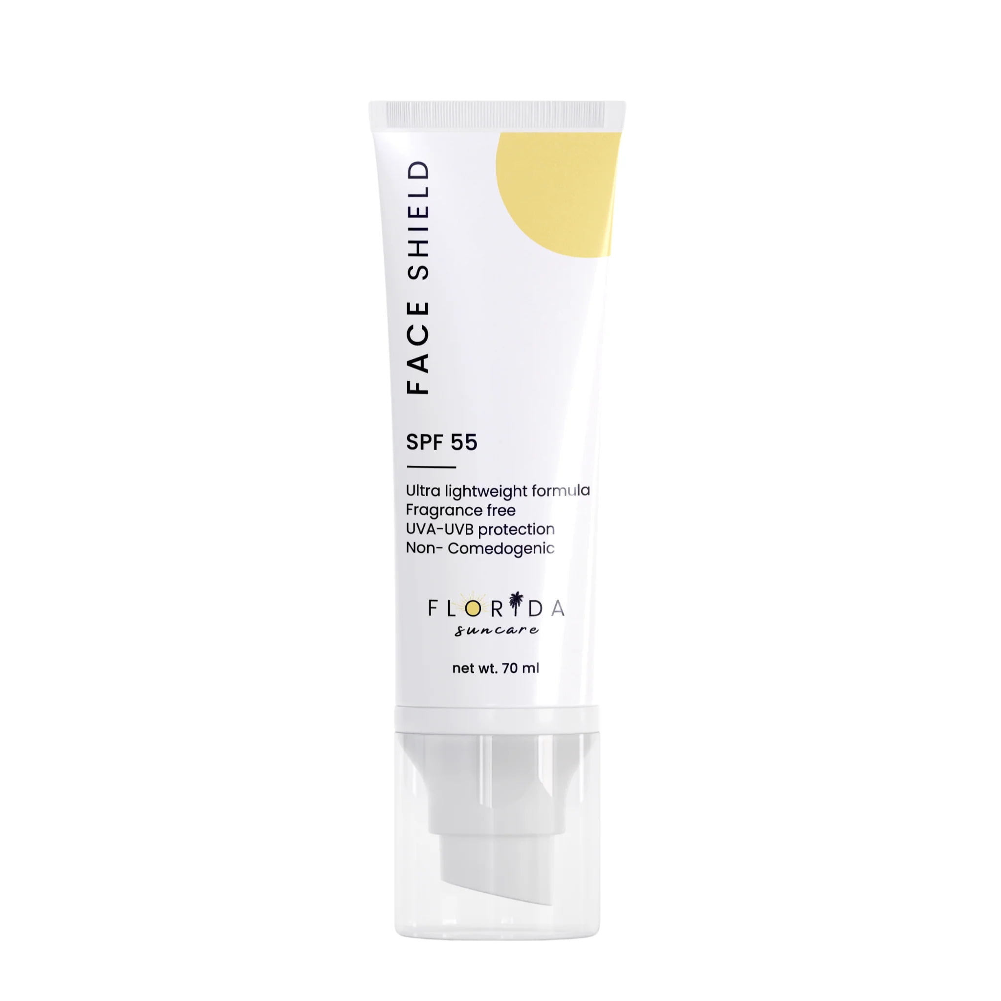 Florida Glow Face Shield SPF 55 Broad Spectrum Sunscreen Moisturizer, 70 ml