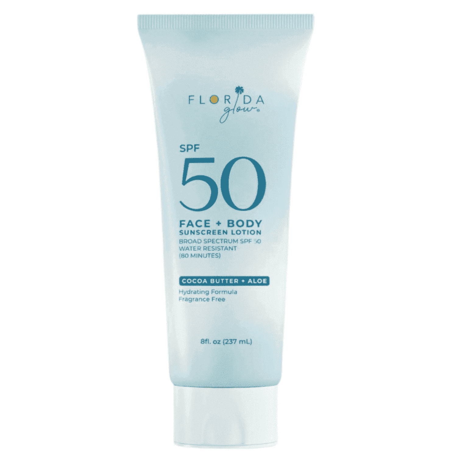 Florida Glow SPF50 Face Body Sunscreen Lotion Reef Friendly Vegan Water Resistant Sunblock