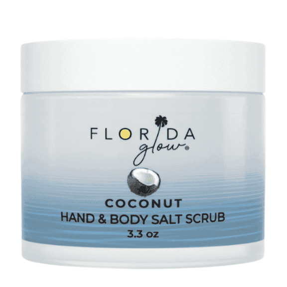 Florida Glow Original Salt Scrub, Exfoliating Body Scrub with Marine Algae & Coconut Oil, 3.3oz