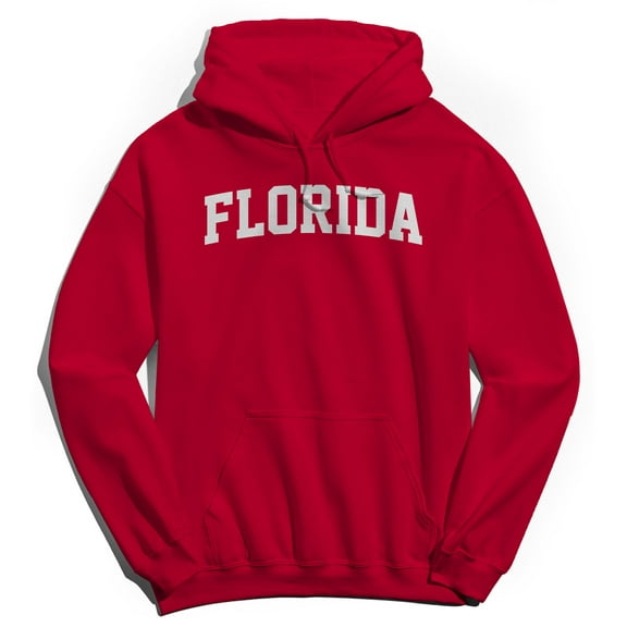 Florida Graphic Red Men's Cotton Pullover Hoodie